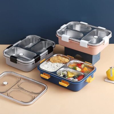 3 Compartment Stainless Steel Lunch Box