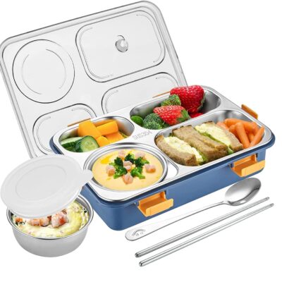 4 Compartment Stainless Steel Lunch Box